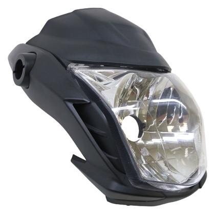 Imagem de Kit Farol Dianteiro CG 160 Fan 2022 2023 2024 Cinza Chumbo Fosco Lente Lisa Acrílico Acabamento Liso