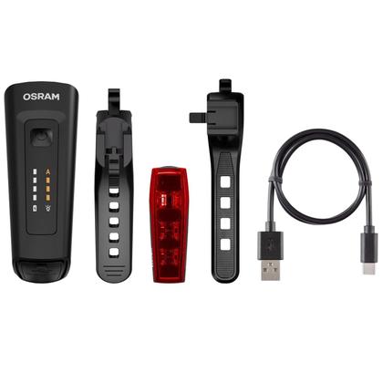 Imagem de Kit Farol Dianteiro Lanterna Traseira Bicicleta RACE50 Osram