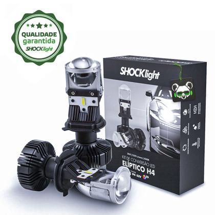 Imagem de Kit Farol Lampada Ultra Super Led Para Conversão Eliptico Canhao Mini Projetor Shocklight Encaixe H4