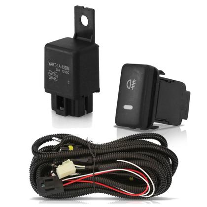 Imagem de Kit Farol Milha Completo Versa 2012 2013 2014 Lente Lisa Vidro Moldura Preta Furo Milha Lâmpadas H11