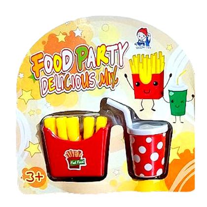 Imagem de Kit Fast Food com 2 Lanches de Hambúrguer Baguete com Batatinha e Refrigerante