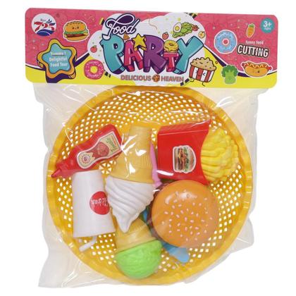 Imagem de Kit Fast Food Comidinha Infantil Com Cesta 9 Pçs