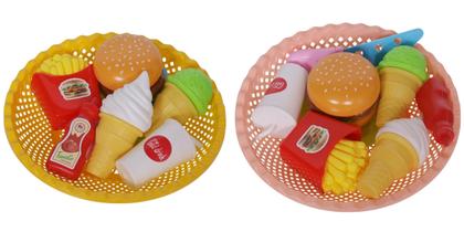 Imagem de Kit Fast Food Comidinha Infantil Com Cesta 9 Pçs