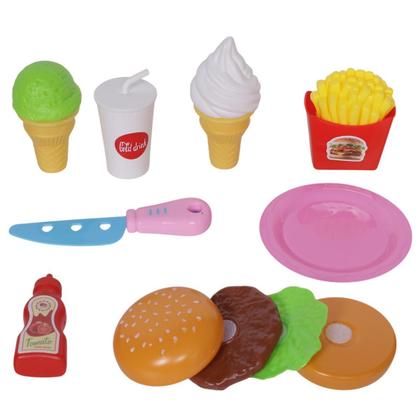 Imagem de Kit Fast Food Comidinha Infantil Com Cesta Maça 9 Pçs