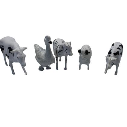 Imagem de Kit fazendinha com trator implementos e animais 