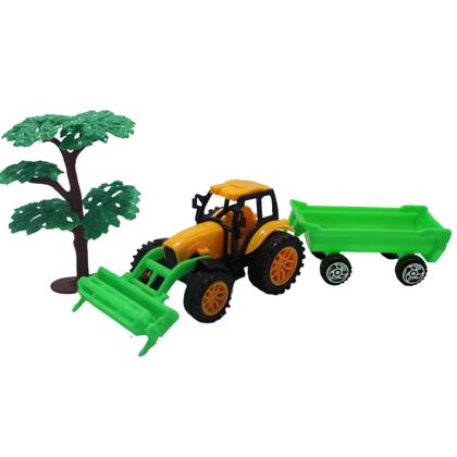 Imagem de Kit fazendinha com trator implementos e animais 