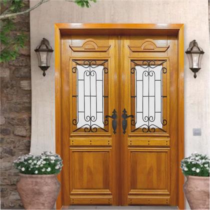 Imagem de kit Fechadura Colonial Rústica porta Dupla com Espelho Cego