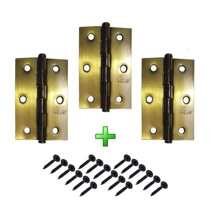 Imagem de Kit Fechadura de Porta Externa Interna Banheiro Roseta Módena Bronze + Dobradiças MGM