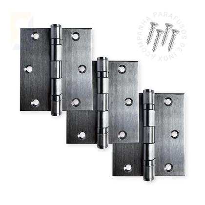 Imagem de Kit Fechadura Externa Duna Imab + 3 Dobradiças C/Reto de Inox