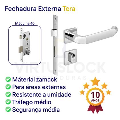 Imagem de Kit Fechadura Externa Tera Imab + 3 Dobradiças C/Red de Inox