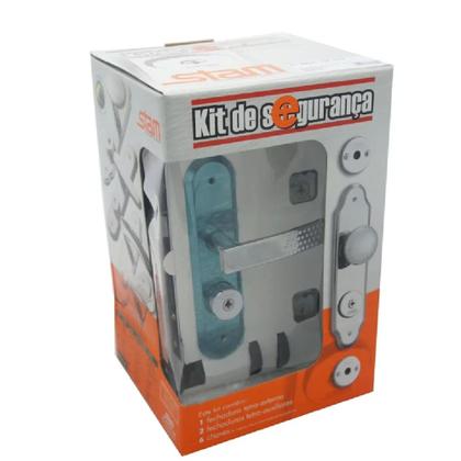 Imagem de Kit Fechadura Segurança + 2 Travas Tetra 1800/21 40mm Cromado Stam