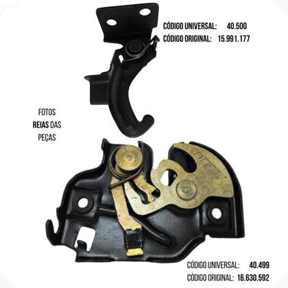Imagem de Kit  Fechadura Superior E Fecho/Gancho Inferior Do Capô GM S10 Blazer Silverado