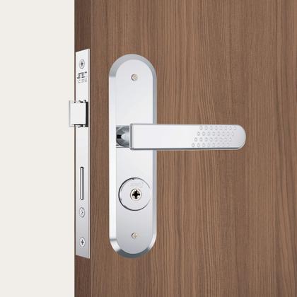 Imagem de Kit Fechadura Tetra Externa Stam 1800/21 Espelho Inox + 2 travas Auxiliares