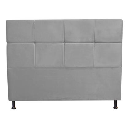 Imagem de Kit Félix com Cabeceira Damares 1,00 cm Solteiro Baú Quarto Sala material sintético Cinza - Damaffê Móveis