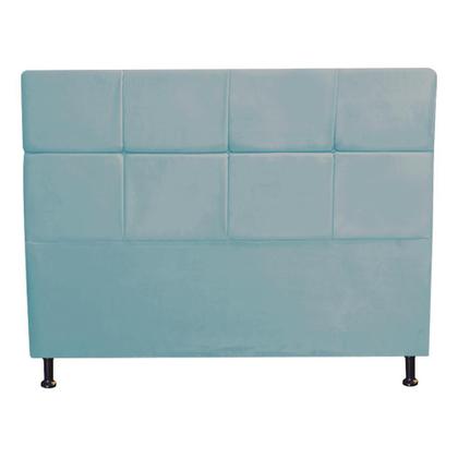 Imagem de Kit Félix com Cabeceira Damares 1,00 cm Solteiro Baú Quarto Sala Suede Azul Turquesa - Damaffe Móveis