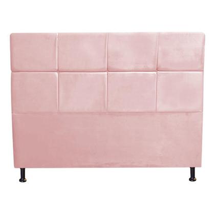 Imagem de Kit Félix com Cabeceira Damares 1,95 cm King Size Baú Quarto Sala Suede Rose - Damaffe Móveis