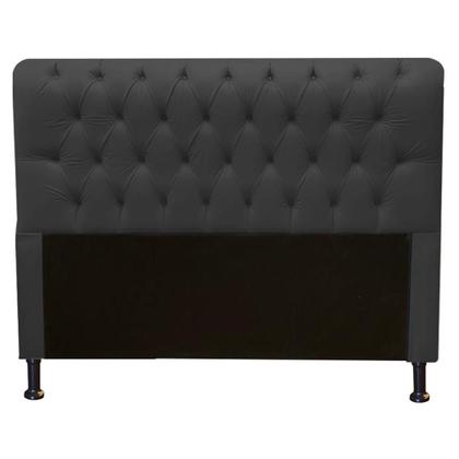 Imagem de Kit Félix com Cabeceira Lady 1,00 cm Solteiro Baú Quarto Sala material sintético Preto - Damaffê Móveis