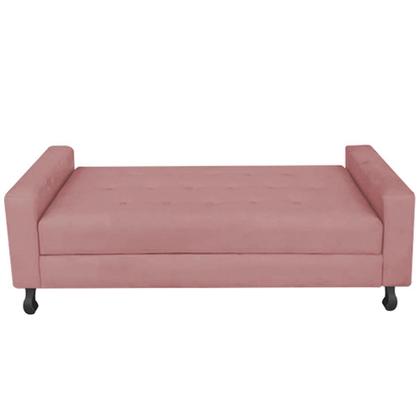Imagem de Kit Félix com Cabeceira Lady 1,00 cm Solteiro Baú Quarto Sala Suede Rose - Damaffe Móveis