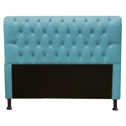 Imagem de Kit Félix com Cabeceira Lady 90 cm Solteiro Baú Quarto Sala Suede Azul Turquesa - Damaffe Móveis