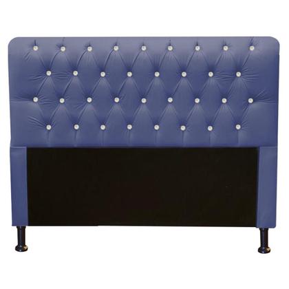 Imagem de Kit Félix com Cabeceira Lady com Strass 1,00 cm Solteiro Baú Quarto Sala Suede Azul Marinho - Damaffe Móveis