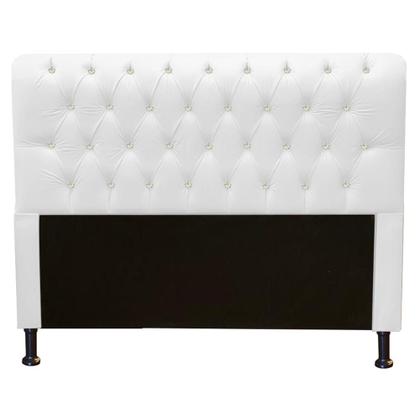 Imagem de Kit Félix com Cabeceira Lady com Strass 90 cm Solteiro Baú Quarto Sala Suede Branco - Damaffe Móveis