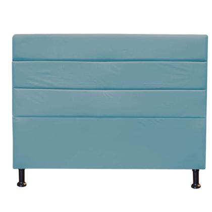 Imagem de Kit Félix com Cabeceira Turim 1,40 cm Casal Baú Quarto Sala material sintético Azul Turquesa - Damaffê Móveis