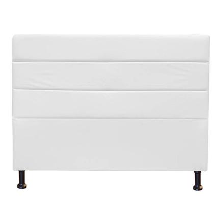 Imagem de Kit Félix com Cabeceira Turim 1,60 cm Queen Size Baú Quarto Sala Suede Branco - Damaffe Móveis