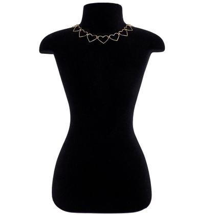 Imagem de Kit feminino colar choker pulseira coração presente barato