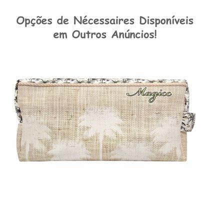Imagem de Kit Feminino Tropical Coqueiros Palha com Bolsa, Necessaire e Chinelo, Magicc
