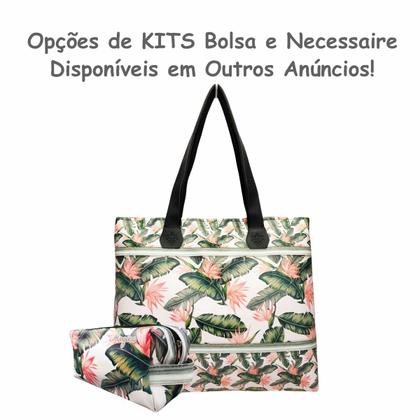 Imagem de Kit Feminino Tropical Folhas com Bolsa, Necessaire e Chinelo, Magicc