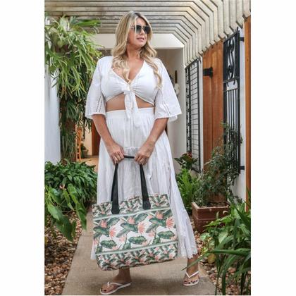 Imagem de Kit Feminino Tropical Folhas com Bolsa, Necessaire e Chinelo, Magicc