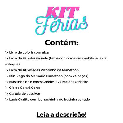 Imagem de Kit Férias Livros De Colorir Atividades Galinha Pintadinha c/ 10 Itens Massinha Jogo e Giz