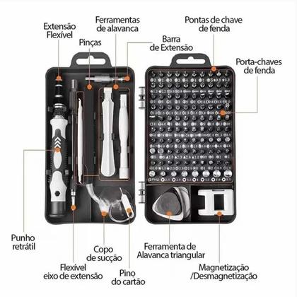 Imagem de Kit Ferramenta 115 Chaves Precisão Celular Notebook Tablet