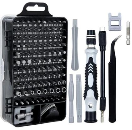 Imagem de Kit Ferramenta 115 Chaves Precisão Reparo Manutenção Celular Notebook Tablet Relógio