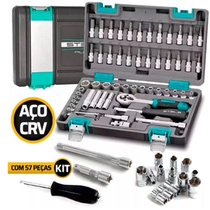 Imagem de Kit Ferramenta Catraca Reversivel com 57 peças