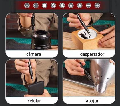 Imagem de Kit Ferramenta Chaves De Fenda Precisão Phillips Estrela Torx Allen Para Manutenção Celular Óculos Relógio 32Em1 Profissional