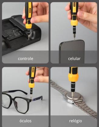 Imagem de Kit Ferramenta Chaves De Fenda Precisão Phillips Estrela Torx Allen Para Manutenção Celular Óculos Relógio 32Em1 Profissional