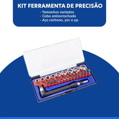 Imagem de Kit Ferramenta de Precisão 27 Peças Soquetes Bits