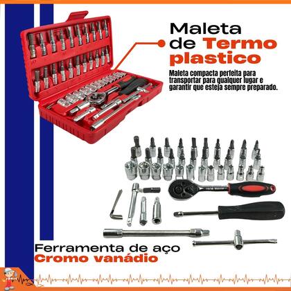 Imagem de Kit Ferramenta jogo de chave catraca completo com maleta 