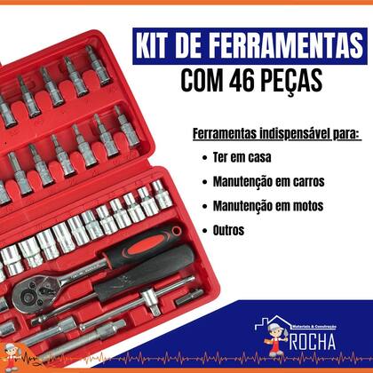 Imagem de Kit Ferramenta jogo de chave catraca completo com maleta 