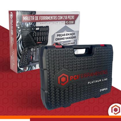 Kit Ferramenta Jogo Soquete Chave Combinada Catraca 218 Pcs - Pci