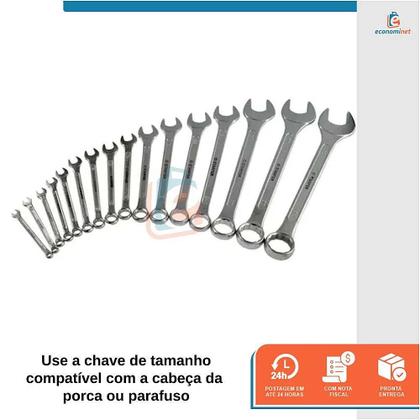 Imagem de Kit Ferramentas 28 Peças Chave Combinada 6 a 32mm Fenda Phillips Alicate Universal Bico Isolado
