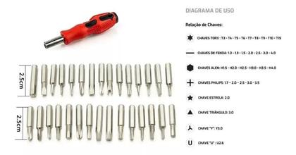 Imagem de Kit Ferramentas Chave De Precisão Fenda Philips 31 Peças Para Manutenção Celular Notebook Oculos