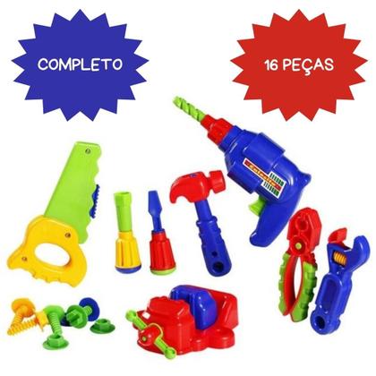 Imagem de Kit Ferramentas Completo Infantil 16 Peças Calesita Ref 457