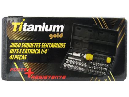 Imagem de Kit Ferramentas De Bits Fenda E Soquetes 41 Peças Titanium