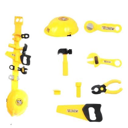 Imagem de Kit ferramentas infantil com cinto capacete alicate e chaves completo