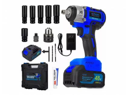 Imagem de Kit ferramentas maleta chave de impacto c/2 baterias 48v exbom ci6480