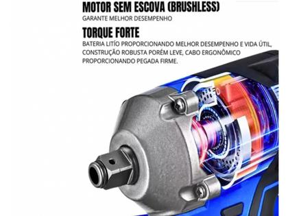Imagem de Kit ferramentas maleta chave de impacto c/2 baterias 48v exbom ci6480