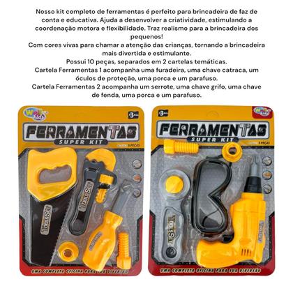 Imagem de Kit Ferramentas Presente Brinquedo Menino 10 Peças Oficina