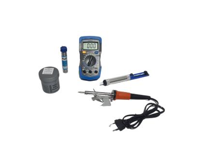 Imagem de Kit ferro de solda 30w 220v multimetro sugador pasta estanho